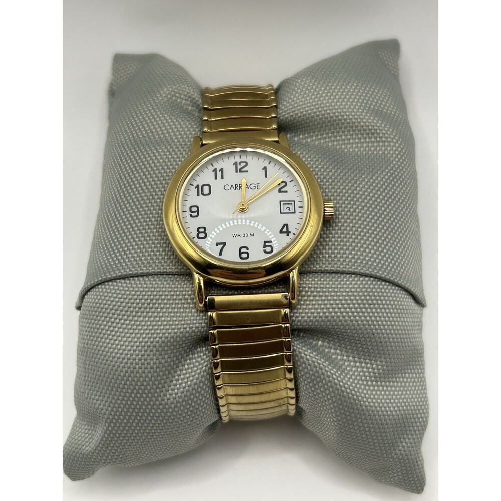 Carriage Quartz Timex Women’s Watch Gold Tone Stretch Band WR 30M